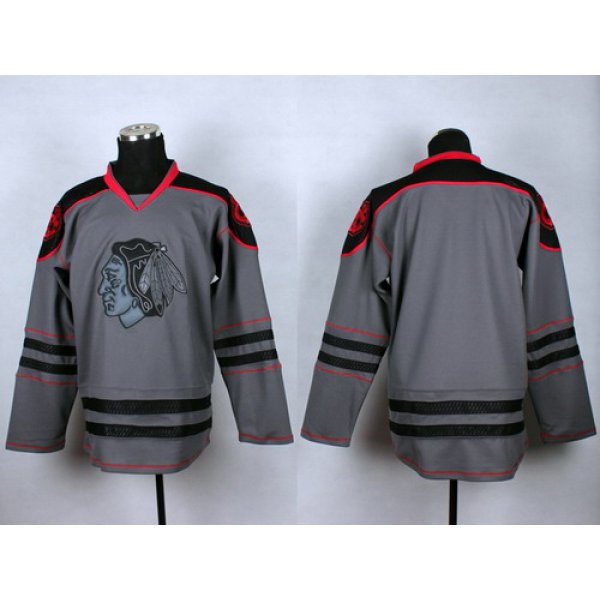 Chicago Blackhawks Blank Charcoal Gray Jersey