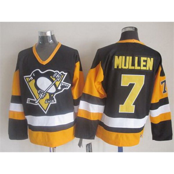 Pittsburgh Penguins #7 Joe Mullen Black Throwback CCM Jersey