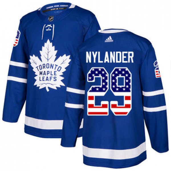 Adidas Maple Leafs #29 William Nylander Blue Home Authentic USA Flag Stitched NHL Jersey