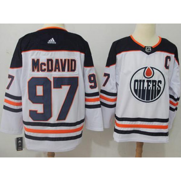 Adidas Oilers #97 Connor McDavid White Road Authentic Stitched NHL Jersey