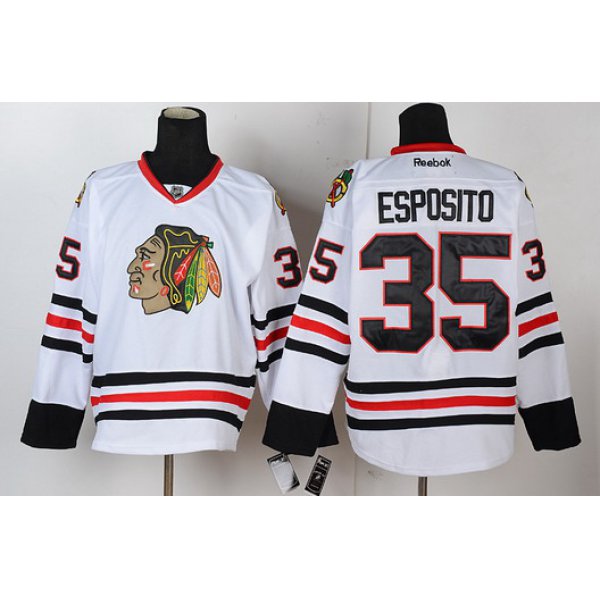 Chicago Blackhawks #35 Tony Esposito White Jersey