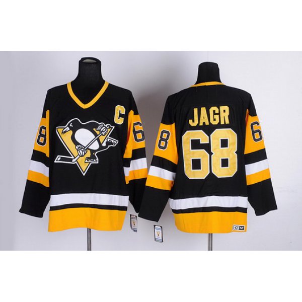 Pittsburgh Penguins #68 Jaromir Jagr Black Throwback CCM Jersey