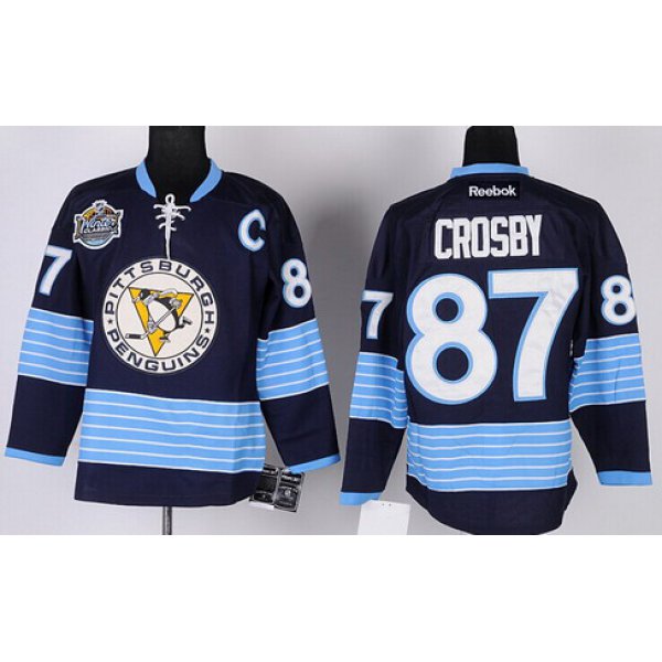 Pittsburgh Penguins #87 Sidney Crosby Navy Blue Third Jersey