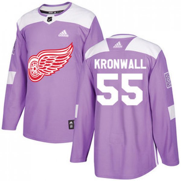 Adidas Red Wings #55 Niklas Kronwall Purple Authentic Fights Cancer Stitched NHL Jersey