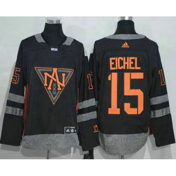 Men's North America Hockey #15 Jack Eichel Black 2016 World Cup of Hockey Stitched adidas WCH Game Jersey