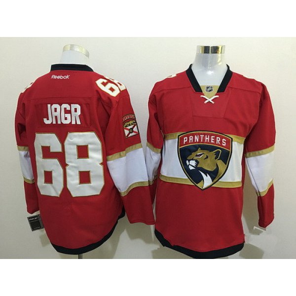 Men's Florida Panthers #68 Jaromir Jagr Red 2016-17 Home Reebok NHL Ice Hockey Jersey