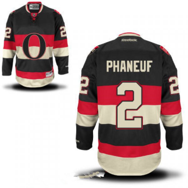 Men's Ottawa Senators #2 Dion Phaneuf Black Third Reebok Hockey Stitched NHL Jersey