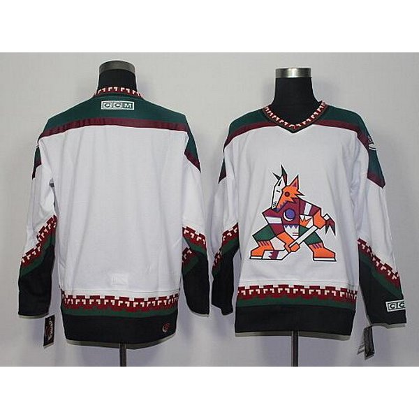 Men's Phoenix Coyotes Blank White 1998 CCM Vintage Throwback Hockey Jersey