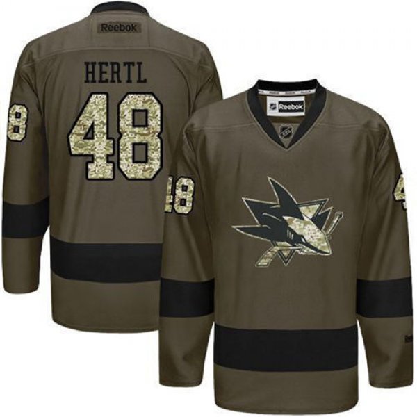 Men's San Jose Sharks #48 Tomas Hertl Reebok Green Camo Player Jersey