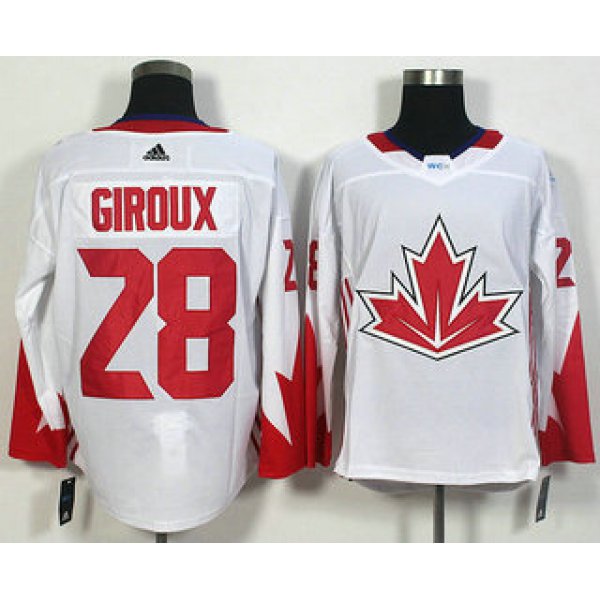 Men's Team Canada #28 Claude Giroux White 2016 World Cup of Hockey Game Jersey