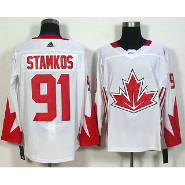 Men's Team Canada #91 Steven Stamkos White 2016 World Cup of Hockey Game Jersey