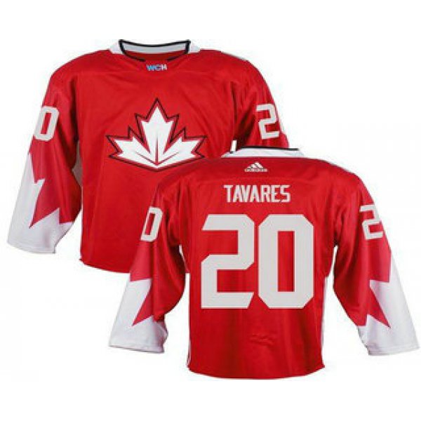 Team Canada Men's #20 John Tavares Red 2016 World Cup Stitched NHL Jersey