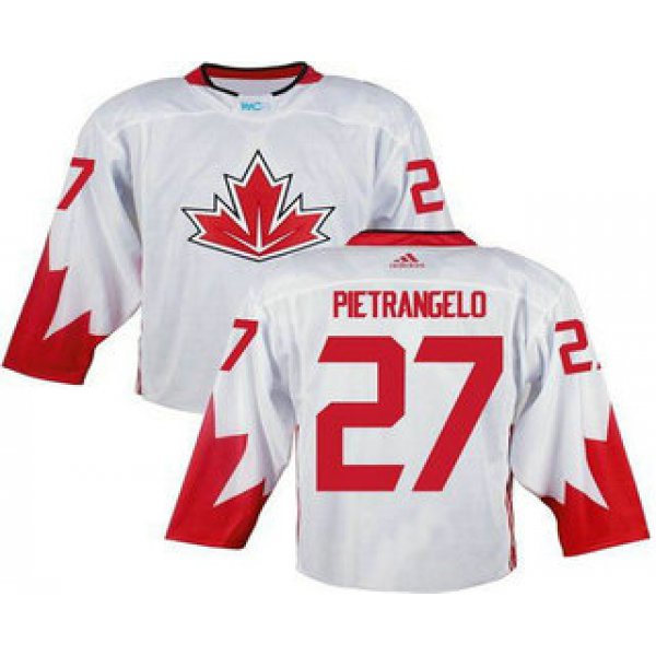 Team Canada Men's #27 Alex Pietrangelo White 2016 World Cup Stitched NHL Jersey