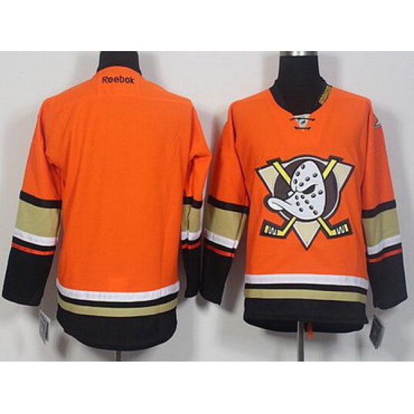 Men's Anaheim Ducks Blank Reebok Orange Alternate Hockey Jersey