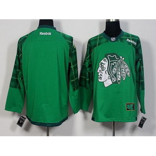 Men's Chicago Blackhawks Blank Green 2016 St. Patrick's Day Hockey Jersey