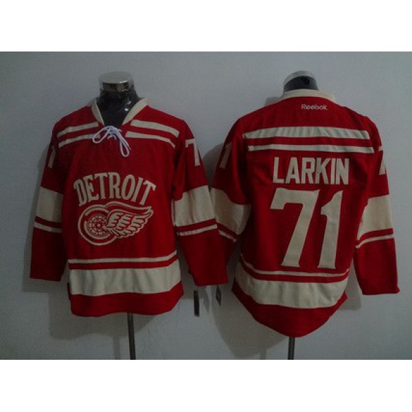 Men's Detroit Red Wings #71 Dylan Larkin 2014 Winter Classic Red Jersey