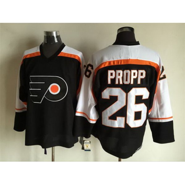 Men's Philadelphia Flyers #26 Brian Propp 1997-98 Black CCM Vintage Throwback Jersey