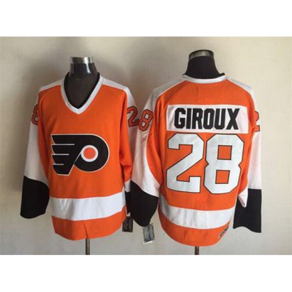 Men's Philadelphia Flyers #28 Claude Giroux 2008-09 Orange CCM Vintage Throwback Jersey