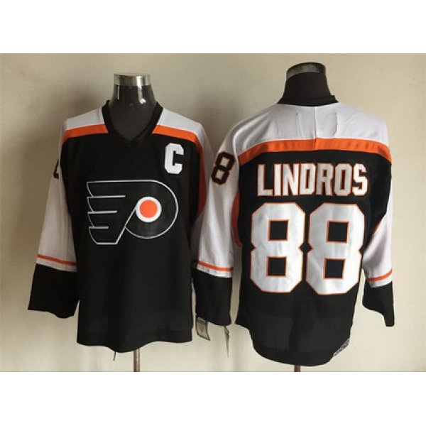 Men's Philadelphia Flyers #88 Eric Lindros 1997-98 Black CCM Vintage Throwback Jersey