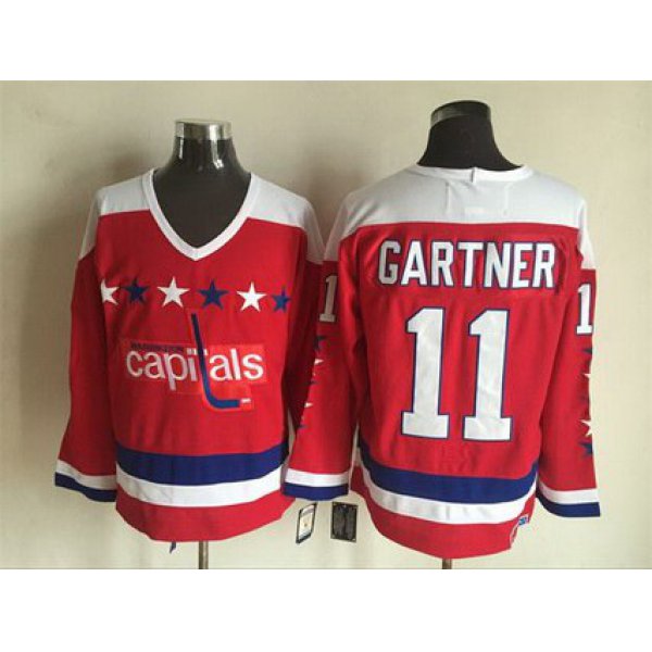 Men's Washington Capitals #11 Mike Gartner 1987-88 Red CCM Vintage Throwback Jersey