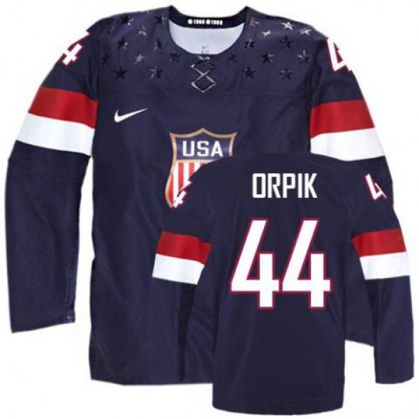 2014 Olympics USA #44 Brooks Orpik Navy Blue Jersey