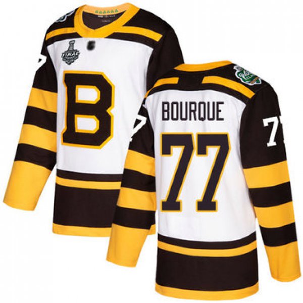 Men's Boston Bruins #77 Ray Bourque White Authentic 2019 Winter Classic 2019 Stanley Cup Final Bound Stitched Hockey Jersey