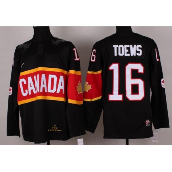 2014 Olympics Canada #16 Jonathan Toews Black Jersey