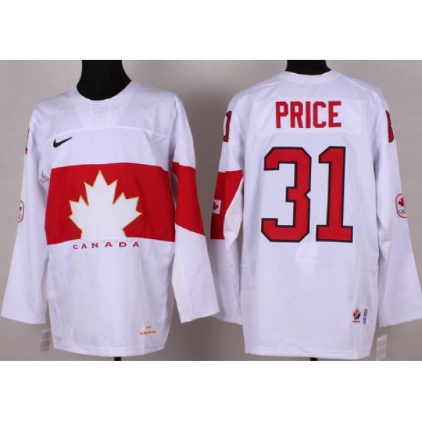 2014 Olympics Canada #31 Carey Price White Jersey