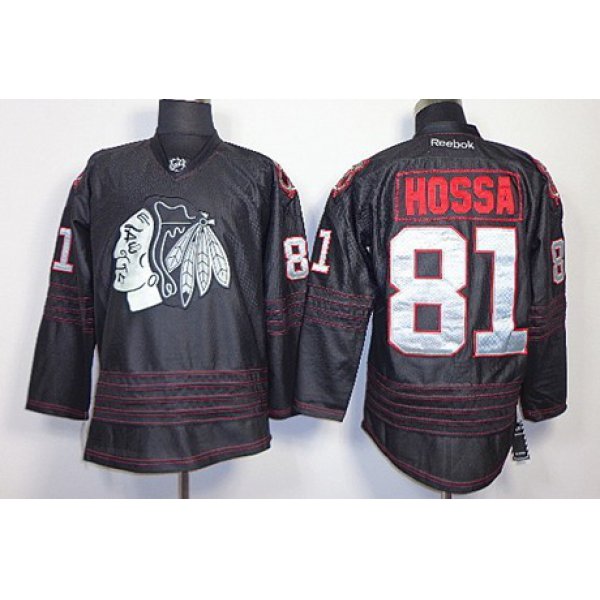 Chicago Blackhawks #81 Marian Hossa 2013 Black Ice Jersey