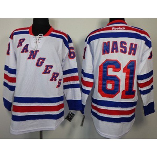 New York Rangers #61 Rick Nash White Jersey