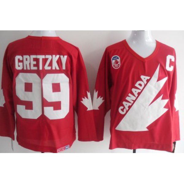 Team Canada #99 Wayne Gretzky 1991 Olympic Red Throwback CCM Jersey