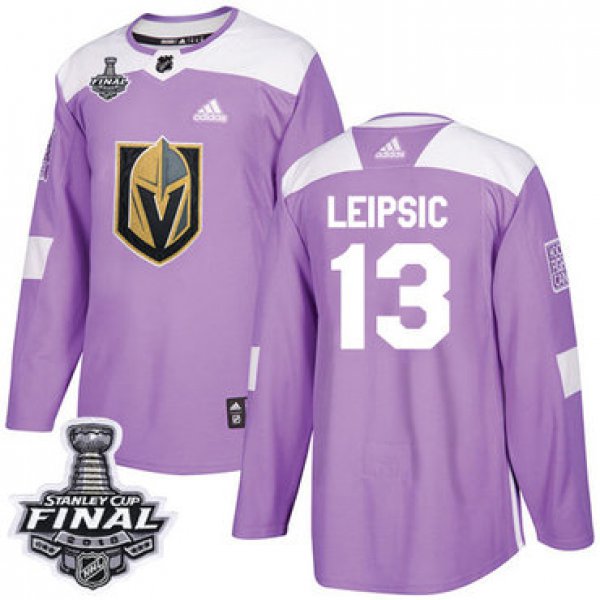Adidas Golden Knights #13 Brendan Leipsic Purple Authentic Fights Cancer 2018 Stanley Cup Final Stitched NHL Jersey