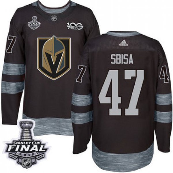 Adidas Golden Knights #47 Luca Sbisa Black 1917-2017 100th Anniversary 2018 Stanley Cup Final Stitched NHL Jersey