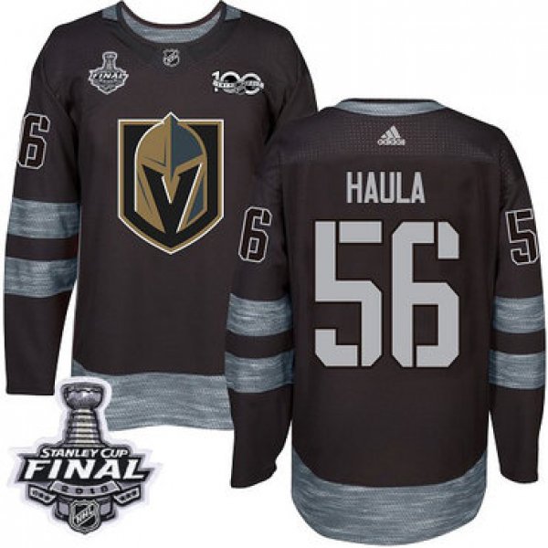 Adidas Golden Knights #56 Erik Haula Black 1917-2017 100th Anniversary 2018 Stanley Cup Final Stitched NHL Jersey