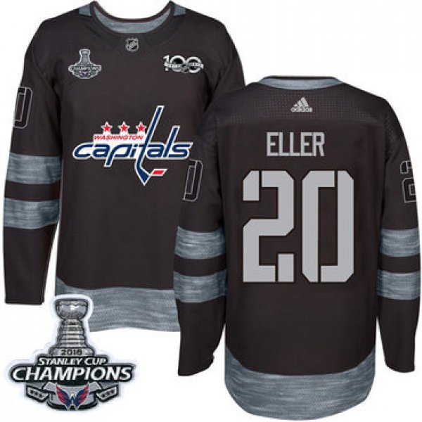 Adidas Washington Capitals #20 Lars Eller Black 1917-2017 100th Anniversary Stanley Cup Final Champions Stitched NHL Jersey