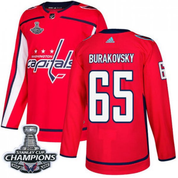 Adidas Washington Capitals #65 Andre Burakovsky Red Home Authentic Stanley Cup Final Champions Stitched NHL Jersey