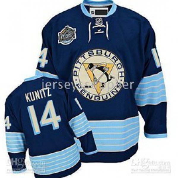 Pittsburgh Penguins #14 Chris Kunitz Navy Blue Third Jersey