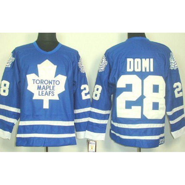 Toronto Maple Leafs #28 Tie Domi Blue Throwback CCM Jersey
