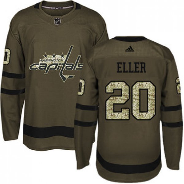 Adidas Capitals #20 Lars Eller Green Salute to Service Stitched NHL Jersey