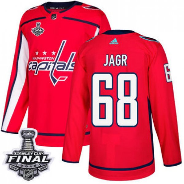 Adidas Capitals #68 Jaromir Jagr Red Home Authentic 2018 Stanley Cup Final Stitched NHL Jersey