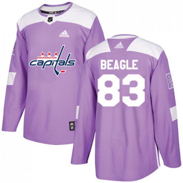 Adidas Capitals #83 Jay Beagle Purple Authentic Fights Cancer Stitched NHL Jersey
