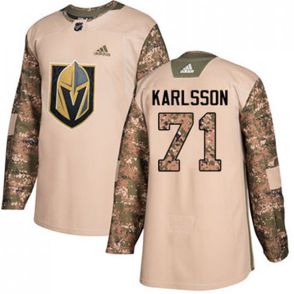 Adidas Golden Knights #71 William Karlsson Camo Authentic 2017 Veterans Day Stitched NHL Jersey