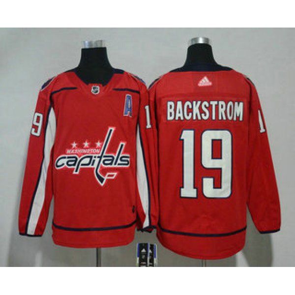 Men's Washington Capitals #19 Nicklas Backstrom Red With A Patch 2017-2018 Hockey Stitched NHL Jersey