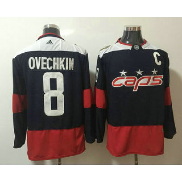 Men's Washington Capitals #8 Alexander Ovechkin Navy Blue 2018 Stadium Series Stitched NHL Hockey Jersey