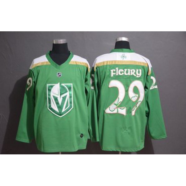 Vegas Golden Knights 29 Marc-Andre Fleury Green 2019 St. Patrick's Day Adidas Jersey