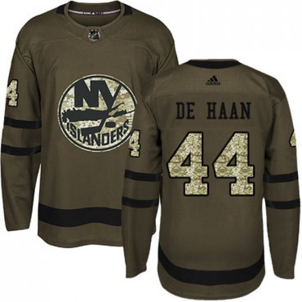 Adidas Islanders #44 Calvin De Haan Green Salute to Service Stitched NHL Jersey
