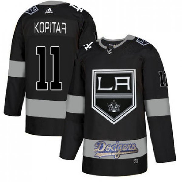 LA Kings With Dodgers 11 Anze Kopitar Black Adidas Jersey