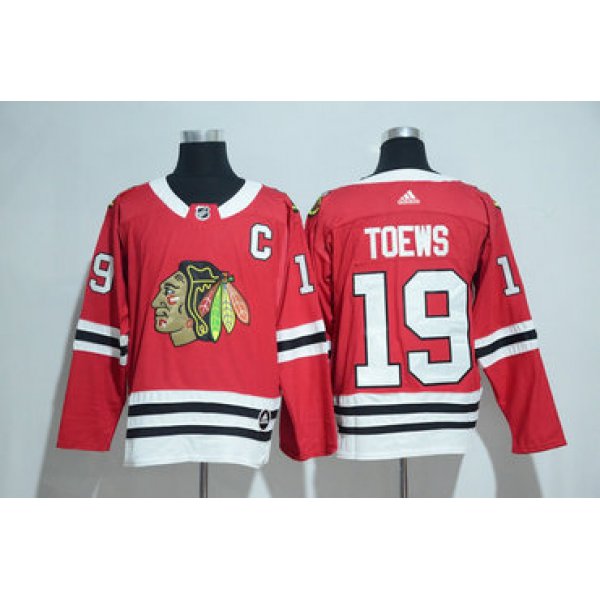 Adidas Chicago Blackhawks #19 Jonathan Toews Red Home Authentic Stitched NHL Jersey