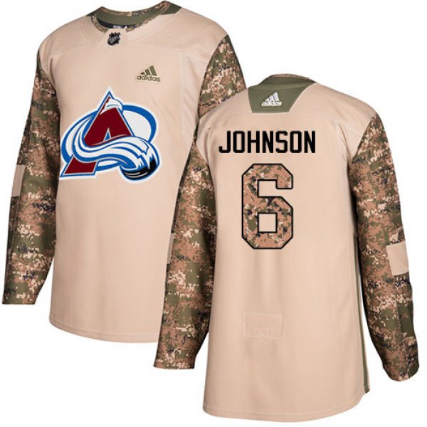 Adidas Colorado Avalanche #6 Erik Johnson Camo NHL Veterans Day Practice Jersey