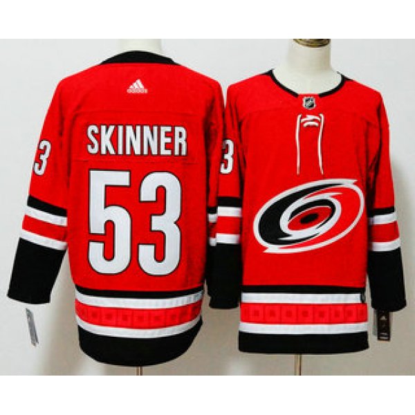 Men's Carolina Hurricanes #53 Jeff Skinner Red 2017-2018 Hockey Stitched NHL Jersey